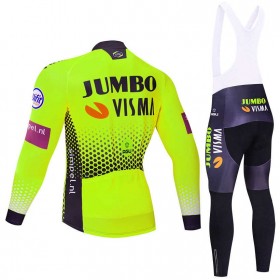 Tenue Cycliste Manches Longues et Collant à Bretelles 2019 Team Jumbo-Visma N002